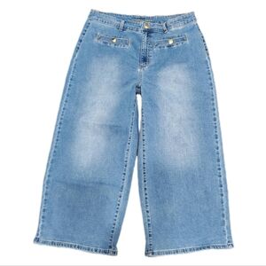 Michael Kors Women's Selma Crop Wide Leg High Rise Jeans Size 14
